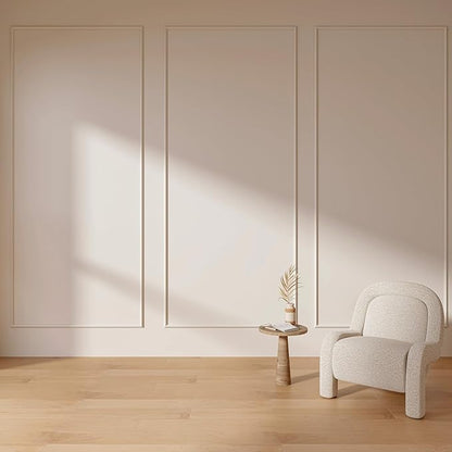 3 Set Accent Wall Molding Kit Premade Wainscoting Panels Wall Molding Peel and Stick Panel White Pre Cut Trim for Walls Picture Frame Molding for Home Decoration (39 x 91 Inch)