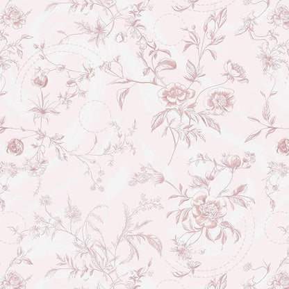Ismoon Peel and Stick Wallpaper Floral Pink Stick on Wall Paper Vintage French Contact Paper for Cabinet Textured Removable Self Adhesive Wallpaper Vinyl Roll Shelf Deco, 17.3x78.7in