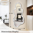 Irregular Wood Frame Mirror Asymmetrical Mirrors for Wall Unique Cloud Modern Living Room Bedroom Vanity Entryway Hallway Decorative Artistic Cute and Stylish Wall Mirror Large