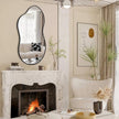JJUUYOU Irregular Wall Mirror Black Metal Framed Decorative Asymmetrical Bathroom Mirrors Large 22