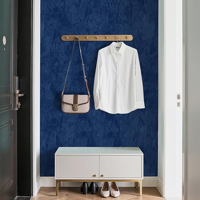 30" x 160" Large Self Adhesive Velvet Wallpaper Blue Flocking Liner Blue Felt Fabric Wallpaper Peel and Stick for Bedroom Walls Soft Velvet Paper Drawer Flock Felt Contact Paper for Jewelry