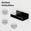 7 Inches Black Acrylic Wall Shelves for Home Décor, 2 Pack, Acrylic Dining Room Organizer Shelves for Wall, Wall Mounted Storage Display Shelf