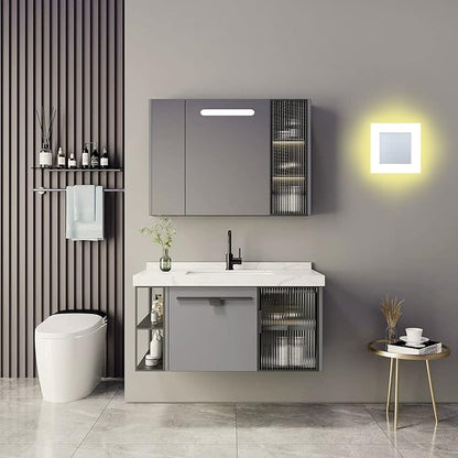 Kawell Modern 10W LED Wall Sconces Indoor LED Wall Light Square Acrylic LED Wall Lamp Minimalists LED Wall Light Sconce for Bedroom Living Room Stairwell Hallway Lounge, Natural White