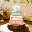 Spring Decoration Wooden Tiered Tray Decor – Rustic Hallo Spring Stacked Block Sign with Daisy Flower Topper – Farmhouse Tabletop Spring Decor for Living Room Shelf Kitchen Coffee Bar Seasonal Home Display