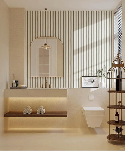 Wallpaper Peel and Stick Wood Grating Stripe Self-Adhesive Wallpaper Faux Wood Contact Paper Wood Slats Self Adhesive Wall Paper PVC Vinyl Film Removable Waterproof (Wood C, 17.3" x 118")