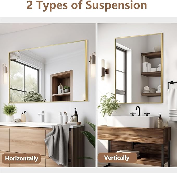 Gold Bathroom Mirror, 24
