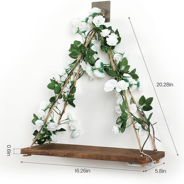 Floating Shelves for Wall,Plant Wall Decor,Hanging Shelf,Cottage Core Decor,Room Decor Aesthetic,Trinket Shelf,Hanging Shelves,Floating Shelves for No Drilling,Two-Piece Set