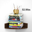 Alsonerbay Corner Shelf Wall Mount, Floating Shelves for Wall Storage and Display, Set of 4 Rustic Wood Shelves for Bedroom, Kitchen, Living Room, Nursery and Office (Dark Brown)