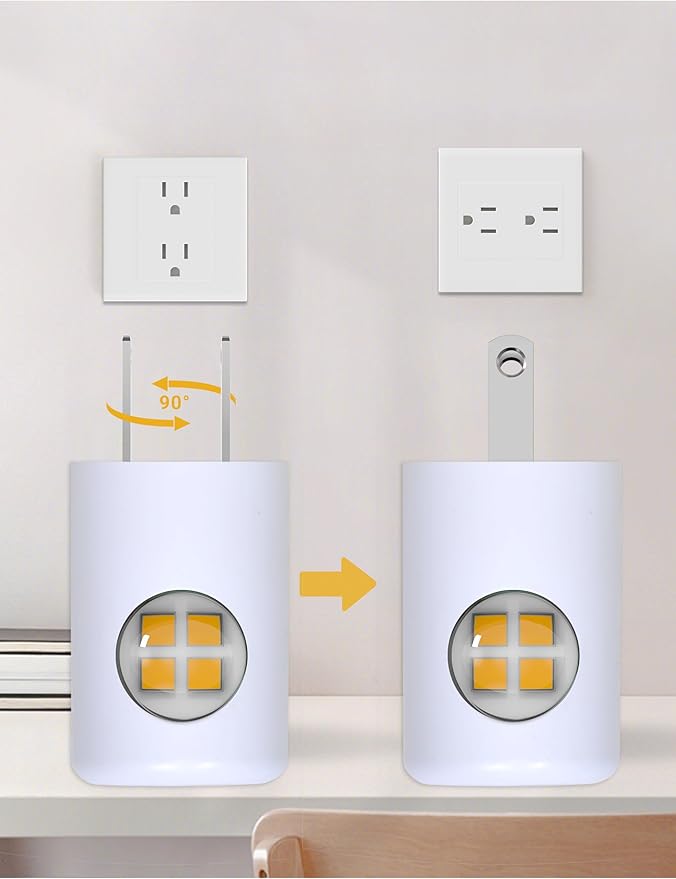 4-Pack Motion Sensor Night Light, Plug into Wall Dusk to Dawn LED Nightlight, Auto On/Off, 3000K Soft White 100 Lumens, Rotatable Plug-in Design for Hallway, Staircase, Bathroom, Corridor, Bedroom
