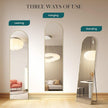 DUMOS Arched Full Length Mirror with Stand Floor Standing Aluminum Frame for Bedroom Body Hanging Leaning Modern Simple Home Decor Shatter-Proorf Nano Glass Wall Living Room Cloakroom Gold 59.1