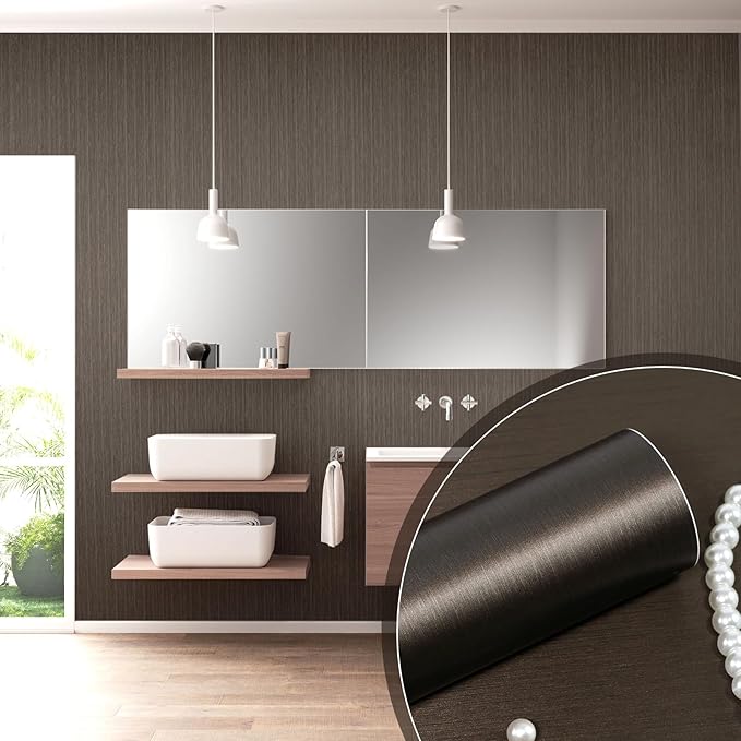 Dark Brown Peel and Stick Wallpaper 15.7