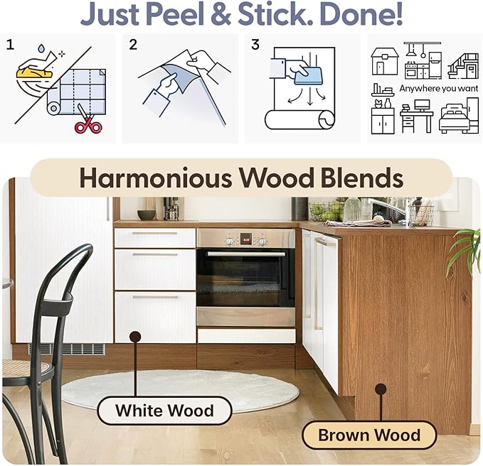 Brown Wood Grain Contact Paper, 17.3