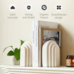 Decorative Bookends for Shelves, Set of 2 Book Ends for Heavy Books, Layered Arch Design Beige Bookend