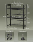 NETEL 2 Pcs Expandable Microwave Stand,3 Tier Metal Kitchen Countertop Organizer Shelves with 8 Hooks,Bakers Rack,Microwave Shelf,Microwave Oven Rack,110lbs Weight Capacity,Black