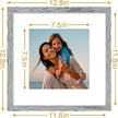 Vittanly 12x12 Picture Frames Set of 4, Display Pictures 8x8 with Mat or 12x12 without Mat, Gallery Frame for Wall Display, Engineered Wood with Shatter Resistant Plexiglass, Grey