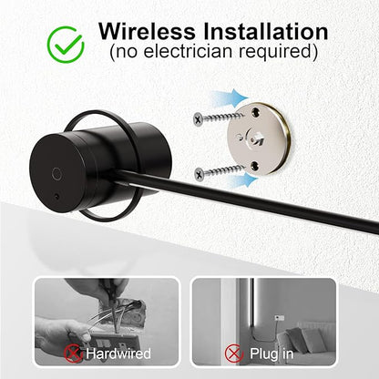 Picture Light, Wireless Wall Light, 23.6" Rechargeable Art Display Light, 3 Color Temperature Dimmable with Timer for Gallery Art Frame Lighting - Black