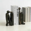 Thinker Decorative Bookends for Shelves, 1 Pair Heavy-Duty Book Ends Holder, Resin Book Stopper for Office Home Living Room Decor