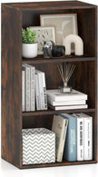 Giantex 3 Shelf Bookcase, Book Shelves Cube Storage Organizer, Open Storage Cabinet Multi-Functional Home Office Bedroom Furniture Display Bookcases, Rustic Brown