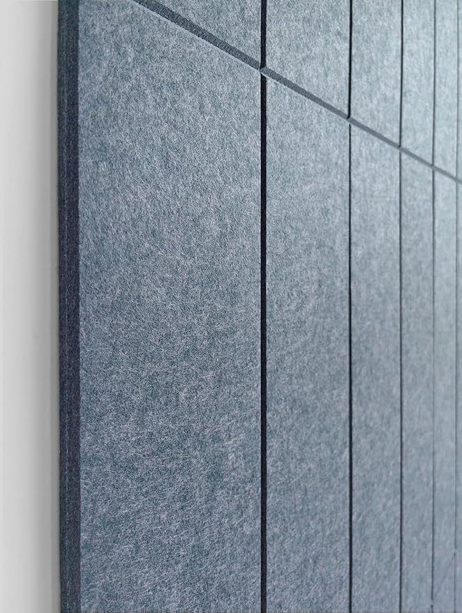 Shiplap Felt Wall Panels for Bedroom & Office, Peel and Stick, Sound Absorbing - 24 Pack Felt Wall Tiles with Adhesive - Denim Blue
