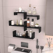 Black Floating Shelves for Wall Shelf for Bedroom, Waterproof Solid Wood Floating Shelves Bathroom，Small Relief Textures, Suitable for Bedroom, Living Rooms, Kitchens, Office, and Bathroom