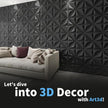 Art3d Decorative 3D Wall Panel, 32 Sq.FT PVC Interior Wall Decor for Living Room, Bedroom, Lobby, Office, Shopping Mall, Black