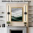 Battery Operated Wall Sconces Set of 2, Dimmable 6000mAh Rechargeable Wall Lights, LED Wall Lamp with Remote Control