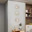 3 Pack Metal Mirrors for Wall Sunburst Wall Mirrors Home Décor Decorative Hanging Wall Art for Living Room Bedroom Entryway (Gold Crystal, Flower+Sunburst)