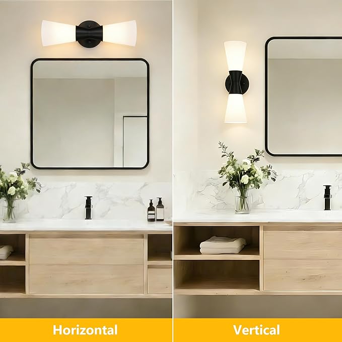 Wall Sconces Set of 2 for Bathroom, Modern Indoor Vanity Light Fixtures 15