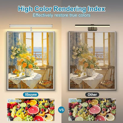LED Picture Lights for Paintings Plug in, 14 inch 4W Adjustable Art Light Gallery Wall Light for Display Art Work, Brushed Nickel Finish, CRI90+, 3000K Warm White, ETL Listed