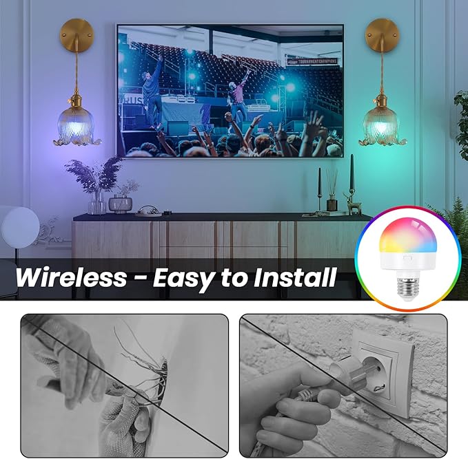 Battery Operated Wall Sconce Set of 2,Adjustable Chain Retro Gold Wall Mounted Light RGB with Remote,Wireless Rechargeable Dimmable Indoor Wall Lamp for Living Room Bedroom