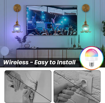Battery Operated Wall Sconce Set of 2,Adjustable Chain Retro Gold Wall Mounted Light RGB with Remote,Wireless Rechargeable Dimmable Indoor Wall Lamp for Living Room Bedroom
