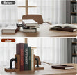 MyGift Book Ends, Decorative Bookends, Heavy Duty Book Holders for Shelves, Rustic Wood with Realistic Industrial Pipe Design,Unique Ideas for Father's Day, Christmas