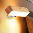 Wood Wall Sconces Battery Operated, Rechargeable Wall Lights Battery Operated, Stick On Wall Mounted lamp Bedside Reading for Bedroom, Stepless Dimmable Wall Lamps for Living Room