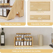 Bamboo Spice Rack Organizer -3-Tier Spice Rack for Countertop,Cabinet Spice Rack Organizer for 18 Spice Jars(4oz)，Step Shelf(Yellow)