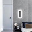 LMQNINE Modern Plug in Wall Sconces Set of Two 9W 6000K Acrylic Black Wall Sconce Wall Lighting with 6ft Plug in Cord and On/Off Switch for Bedroom Living Room Hallway Staircase Corridor