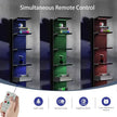 7-Tier Wall Shelf with 10 RGB Lighting Modes, Multifunctional Wall Mounted Vertical Display Floating Shelf for Bedroom Living Room Vanity, Black