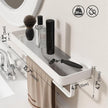 Danpoo 16 Inch Long Floating Bathroom Shelf with Towel Bar, Clear Tempered Glass Wall Shelf with Hand Towel Holder for Bathroom Storage Organizer, Matte White