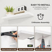 Dreamland 36 Inch Long Floating Shelves in White,8 Inch Deep Floating Shelf for Wall,Large Display & Storage Shelf, Wall Shelf for Bathroom Bedroom Living Room Kitchen Office，Set of 2