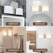 Unique Bathroom Vanity Lights, Over Mirror Light Fixture, 2-Light LED Wall Scones with Premium Arylic Shade for Indoor Bedroom Living Room Stairwell Accent Lighting