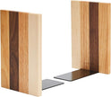 Pandapark Wood Decorative Bookends,Non-Skid Bookend for Shelves,Heavy Duty Bookends,Book Stand for Books/CDs,1 Pair