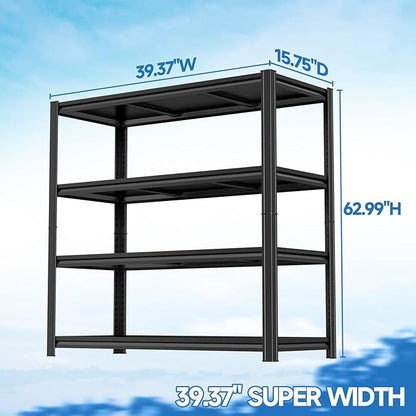 Kitchen Storage Shelves, 5-Tier Adjustable Heavy Duty Metal Kitchen Shelving Unit, Kitchen Appliance Shelf for Storage, Free Standing Organizer Shelf (39.4" W× 15.8" D ×63" H)