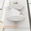 Homode Corner Floating Shelves, Set of 4 Round Corner Shelf Wall Mount with Cord Hole, 12 Inch Wood Curved Hanging Shelf for Cable Box, Speaker, TV Cords, Books, Plants, White