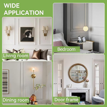 Peel and Stick Wall Molding Panels for Interior Wall Decor, 3D Accent Wall Panels, Ready-to-Assemble Wainscoting Panels for Home Bedroom Living Room