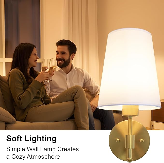 Battery Operated Wall Sconces Set of 2, Rechargeable Gold Wall Sconce with Remote Control, 12 Colors RGB Magnetic Bulb, Wireless Battery Wall Lamp for Bedroom Living Room Hallway