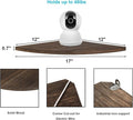12 inch Corner Wall Shelf, Set of 2 Solid Wood Corner Floating Shelves for Wall, Round End Wall Mounted Floating Shelf for Bedroom, Living Room and Kitchen (Brown-12 inch)