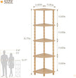 MaxSmeo Corner Bookshelf, 5-Tier Corner Shelf Stand, Modern Corner Plant Shelves with Storage, for Bedroom, Bathroom, Kitchen, Living Room (Rustic Walnut)