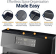 Silicone Magnetic Over the Stove Shelf for Back of Stove - Magnetic Stove Top Shelf and Over Stove Shelf, Over Oven Shelf for Top of Stove, Over the Stove Spice Rack, Includes 6 Extra Plates (Black)