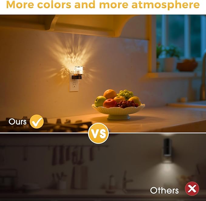 L LOHAS LED Night Light, Night Lights Plug into Wall with 10 Color Change RBG Nightlight Plug in Wall, Built in Dusk to Dawn Sensor for Hallway, Bathroom, Rooms, 2 Pack