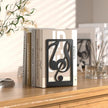 Book Ends for Shelves and Heavy Books - Metal Bookends Black 3 Pair, Shelf Holder Home Decorative, Stoppers for Kitchen Cooking Lover Gifts