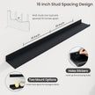 Axeman 48 Inch Floating Shelves | Black Picture Ledge Shelf Set of 3 | Rustic Wood Wall Shelves with Lip | 48